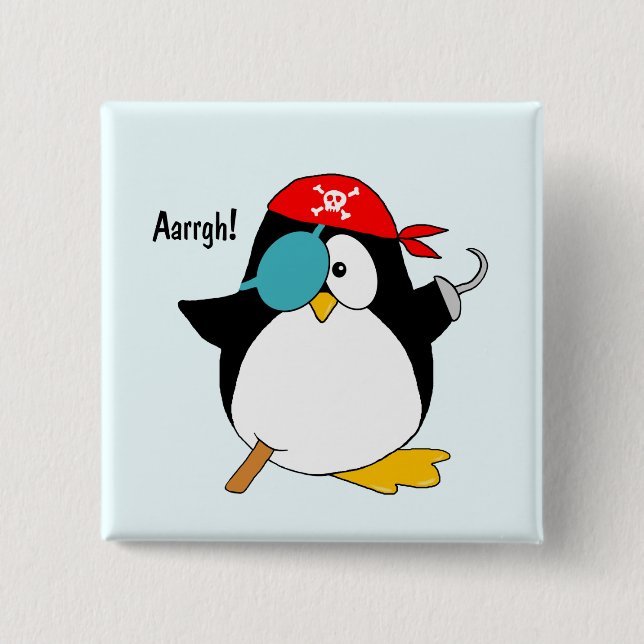 Pirate Penguin Argh! Button (Front)