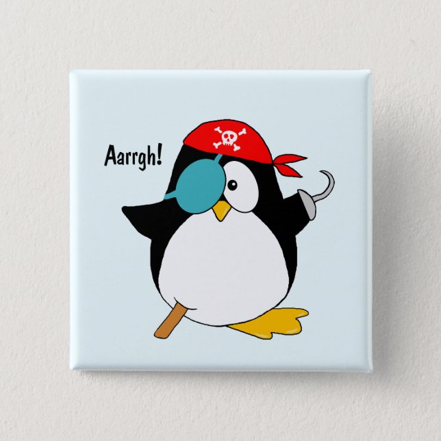 Pirate Penguin Argh! Button (Front)