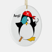 Pirate Penguin Ceramic Ornament (Right)