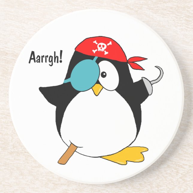 Pirate Penguin Drink Coaster (Front)
