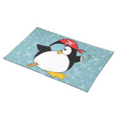 Pirate Penguin Graphic Cloth Placemat (On Table)