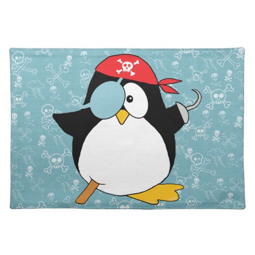 Pirate Penguin Graphic Cloth Placemat