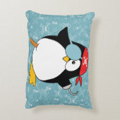 Pirate Penguin Graphic Decorative Pillow (Back(Vertical))