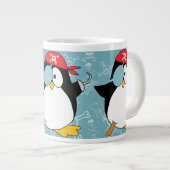 Pirate Penguin Graphic Pattern Giant Coffee Mug (Front Right)