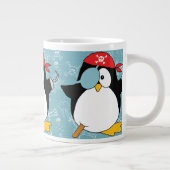 Pirate Penguin Graphic Pattern Giant Coffee Mug (Right)