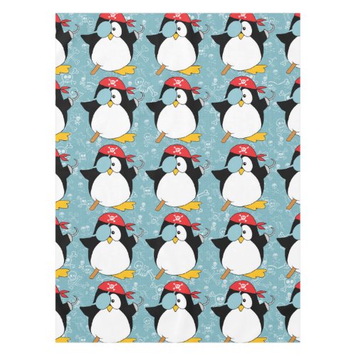Pirate Penguin Graphic Pattern Tablecloth