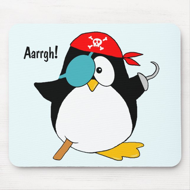 Pirate Penguin Mouse Pad (Front)