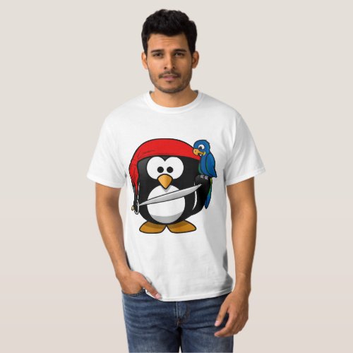 Pirate penguin parrot T_Shirt