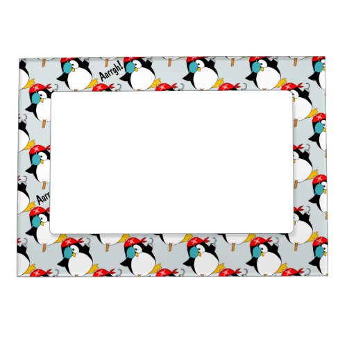 Pirate Penguin Pattern Skin Magnetic Picture Frame
