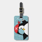 Pirate Penguin Personalized Luggage Tag (Front Vertical)