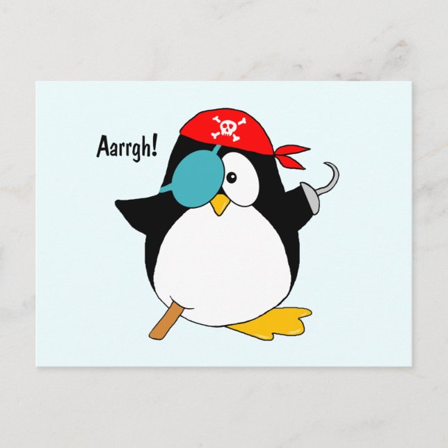 Pirate Penguin Postcard (Front)
