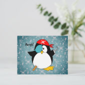 Pirate Penguin Postcard (Standing Front)