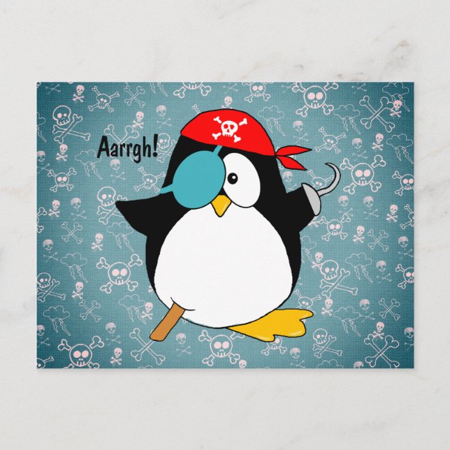 Pirate Penguin Postcard (Front)
