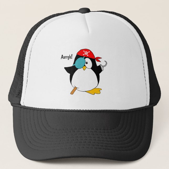 Pirate Penguin Trucker Hat (Front)