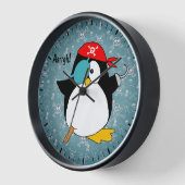 Pirate Penguin Wall Clock (Angle)