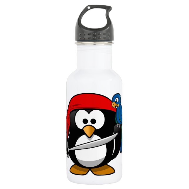 Pirate Penguin Water Bottle (Front)
