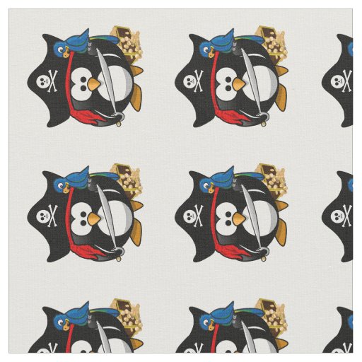 Pirate Penguin with Parrot Fabric