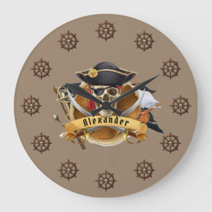 Pirate Personalize Large Clock