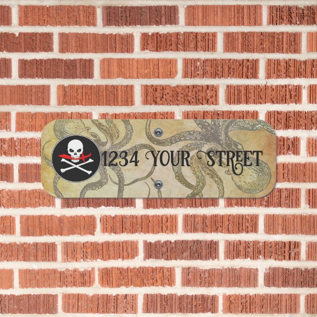 Pirate Personalized Address  Metal Sign (In Situ(Brick))