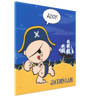 Pirate Personalized Boys Room Canvas Wall Art Canvas Print