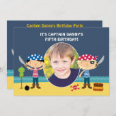 Pirate Photo Birthday Invitation (Front/Back)
