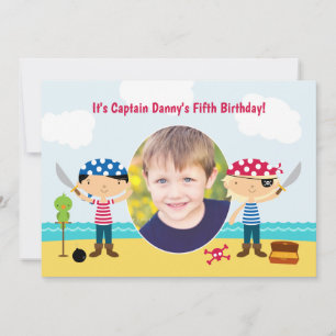 Pirate Photo Birthday Invitation