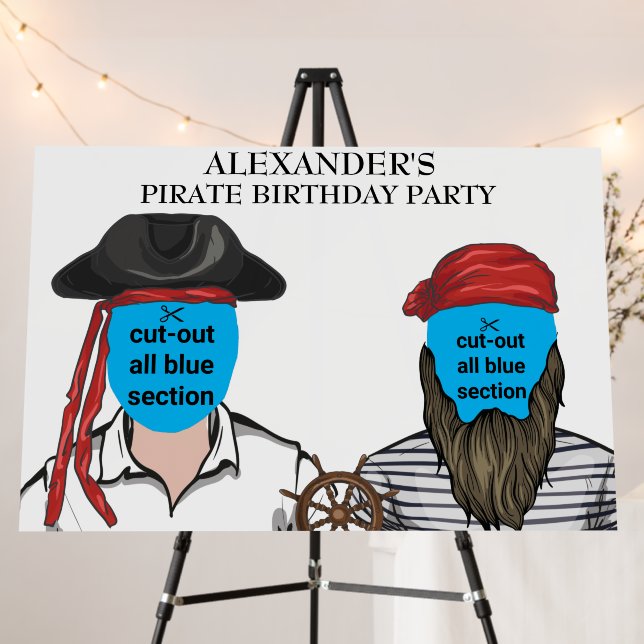 Pirate Photo Booth Sturdy Cut-out Classy Backdrop  Foam Board (In Situ (Stand))