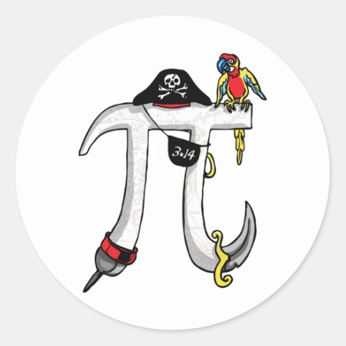 Pirate Pi Day Gear Classic Round Sticker