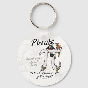 Pirate Pi Day Gear Keychain