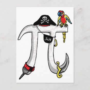 Pirate Pi Day Gear Postcard by PiintheSky at Zazzle