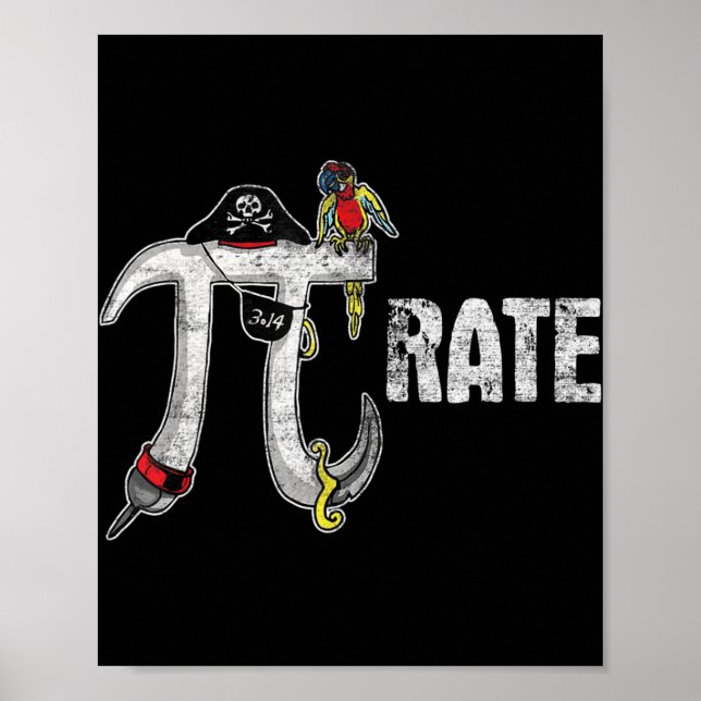 Pirate Pi Day  Pirate Lover Fun Pi Day Tee  Poster (Front)