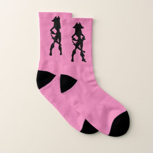 Pirate Pink lady Captain Socks