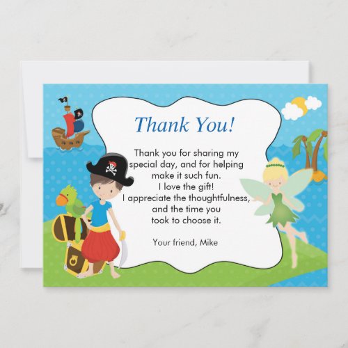 Pirate Pixie Fairy Thank You Card