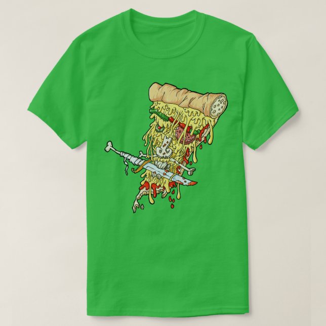 Pirate Pizza Slice Food Culture T-Shirt (Design Front)
