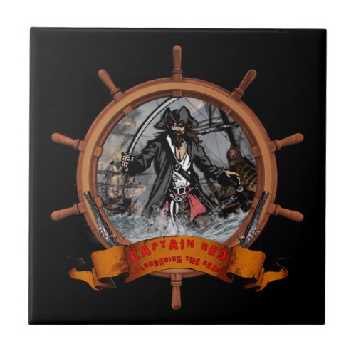 Pirate plundering the seas tile