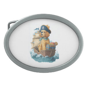 Pirate Poodle � Funny Sea Dog Belt Buckle