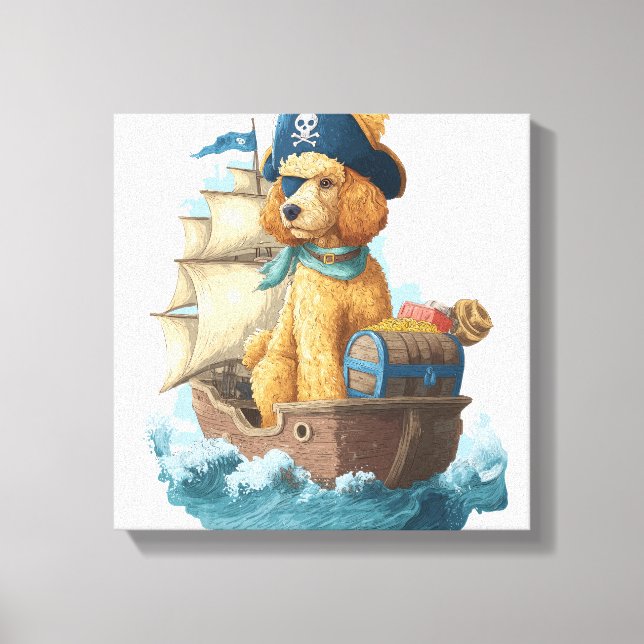 Pirate Poodle � Funny Sea Dog Canvas Print (Front)