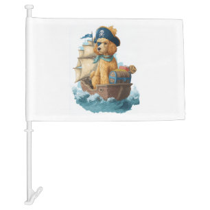 Pirate Poodle � Funny Sea Dog Car Flag