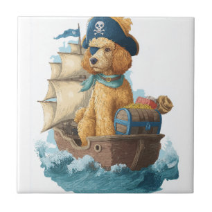 Pirate Poodle � Funny Sea Dog Ceramic Tile