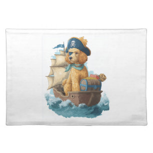 Pirate Poodle � Funny Sea Dog Cloth Placemat
