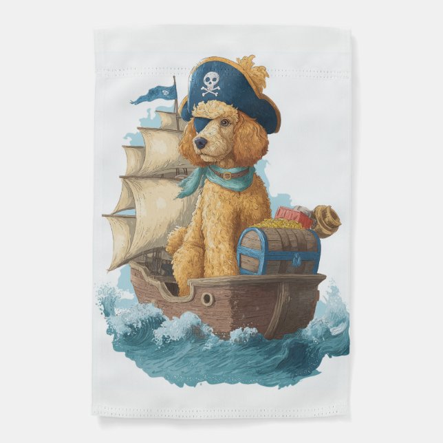 Pirate Poodle � Funny Sea Dog Garden Flag (Front)