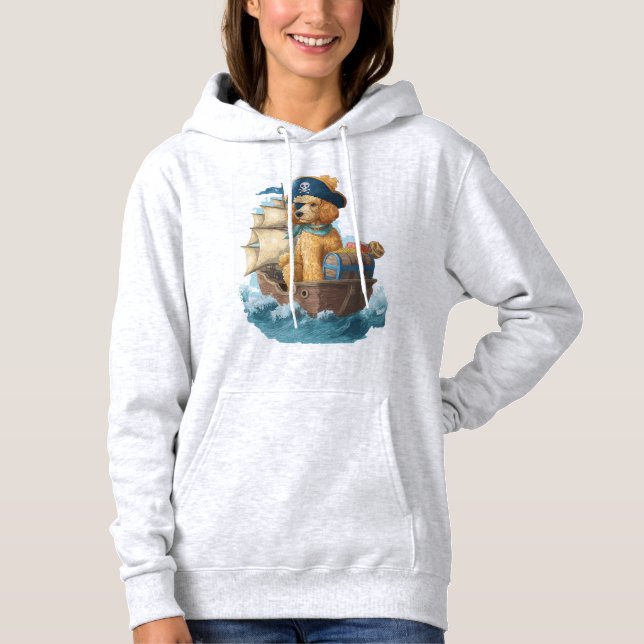 Pirate Poodle � Funny Sea Dog Hoodie (Front)