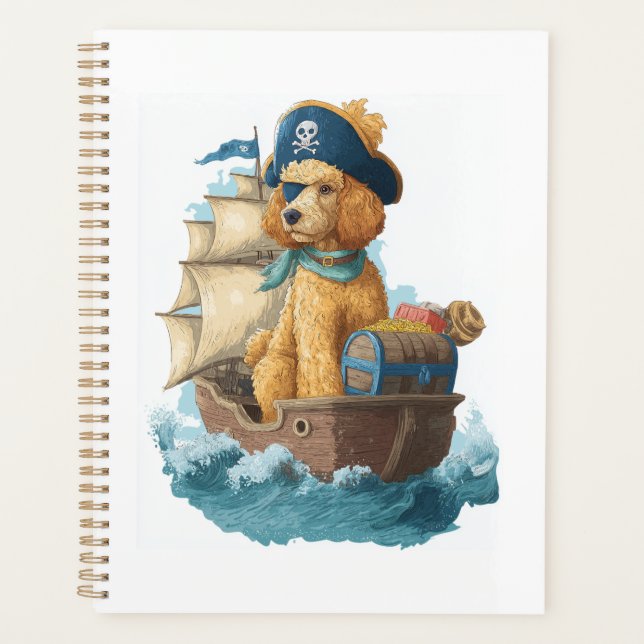 Pirate Poodle � Funny Sea Dog Planner (Front)