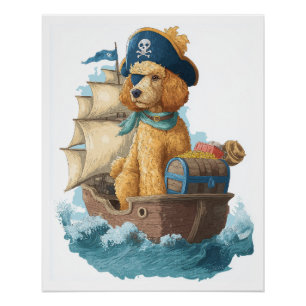 Pirate Poodle � Funny Sea Dog Poster