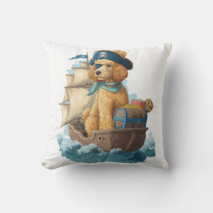 Pirate Poodle � Funny Sea Dog Throw Pillow