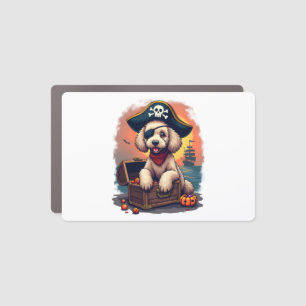 Pirate Poodle Plunder Car Magnet