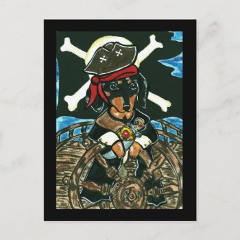 Pirate Postcard by Dachshunds_by_Joanne at Zazzle