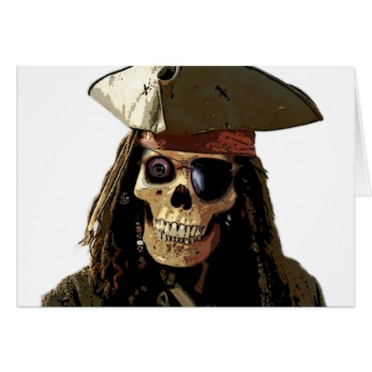 Pirate Posterized skull face Cards (Front Horizontal)