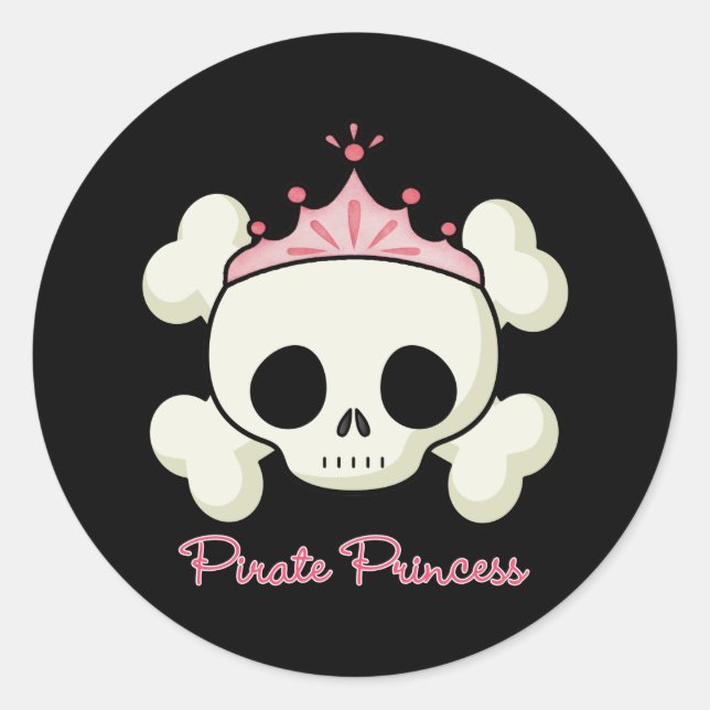 Pirate Princess Classic Round Sticker (Front)