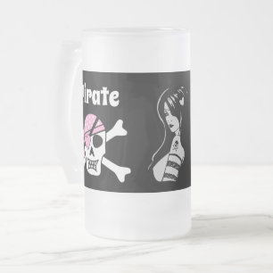 Pirate Princess  Frosted Glass Beer Mug